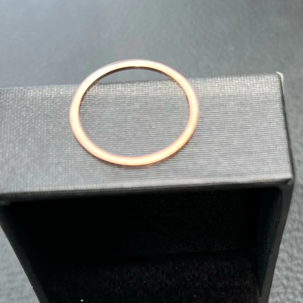 Rose Gold Unisex Gender Neutral Wedding Engagement Promise Ring Band Minimalist
